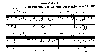 Oscar Peterson - Jazz Exercises for Piano - Exercise 2